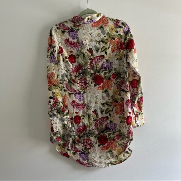 NEW Soft Surroundings Silk Blend Botanical Floral Blouse Size Small MSRP $89 - Picture 3 of 6